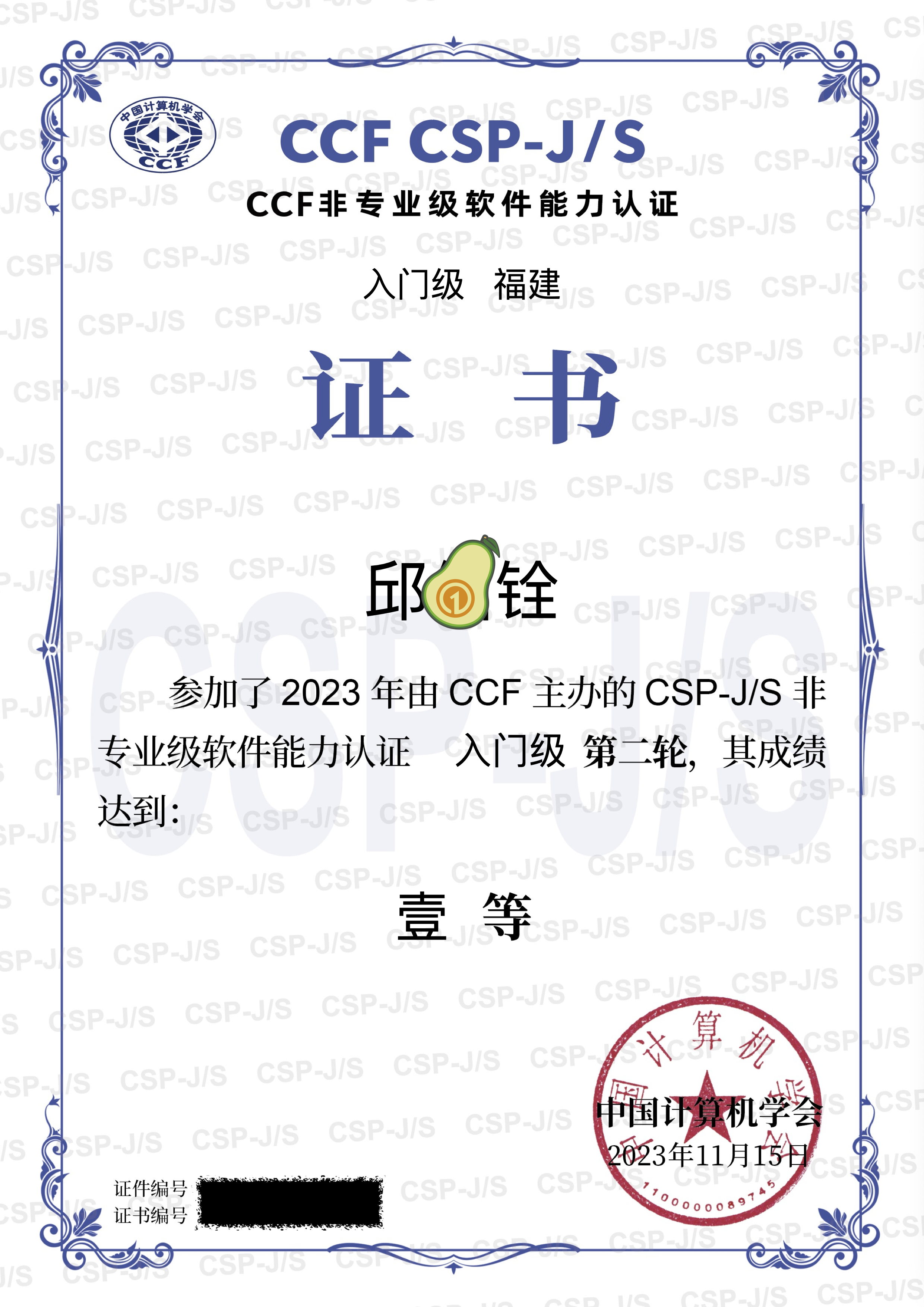 获奖证书 - 2