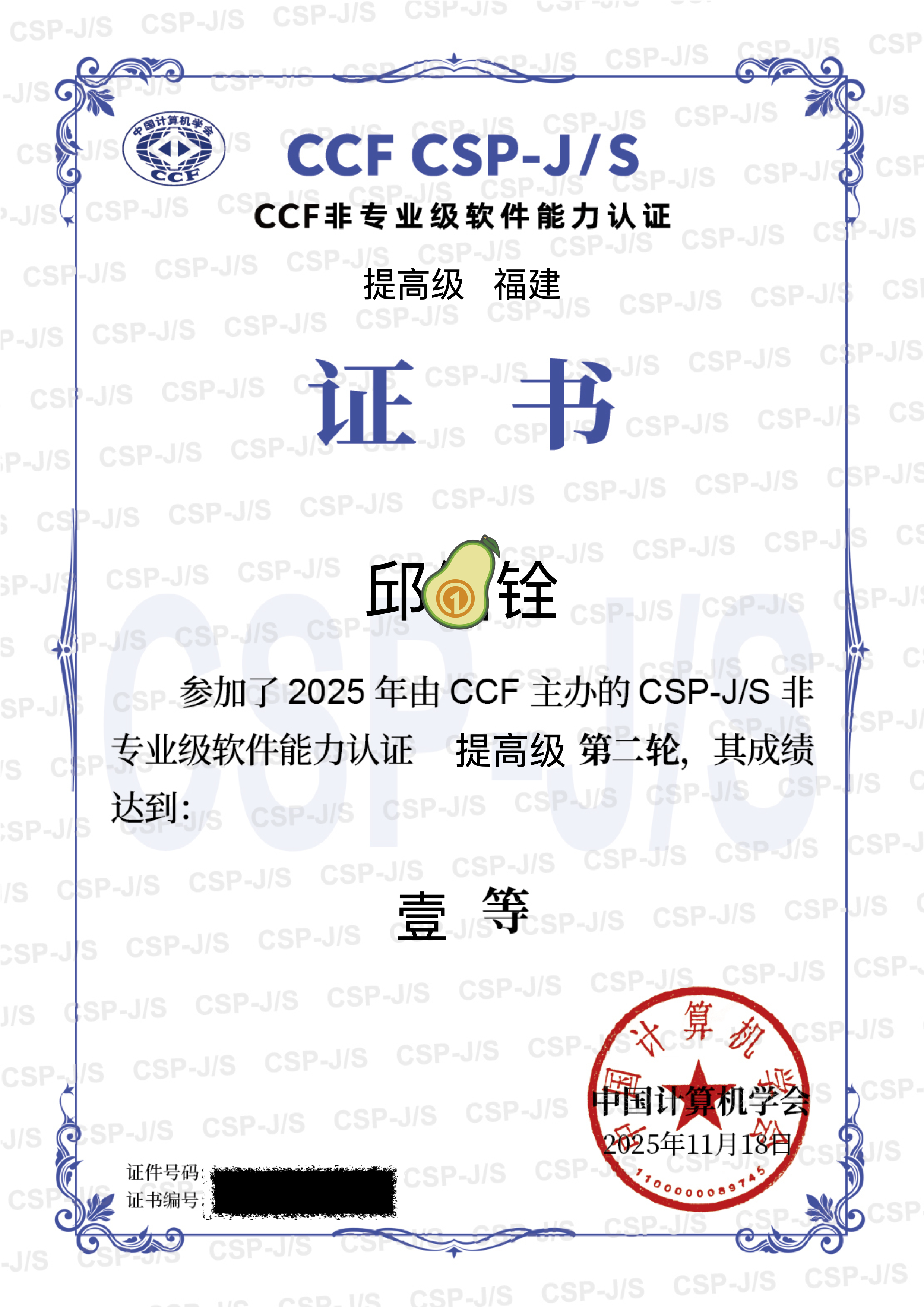 获奖证书 - 3